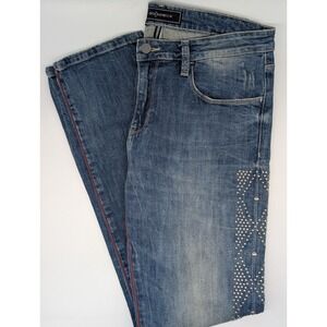 Brockenbow Boyfriend Beaded Jeans 27 (31x30) Women Charlotte Distressed Marbling